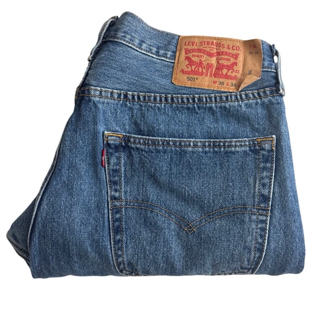 Men’s Levi’s 501 Original Button Fly Jeans | W35 L34 | Classic Straight Leg